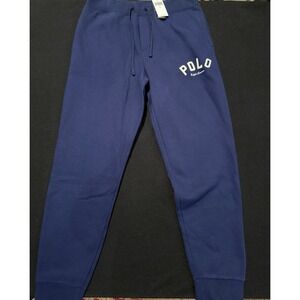 Polo Ralph Lauren Navy Embroidered Logo Fleece Jogger Pants Mens Small NWT